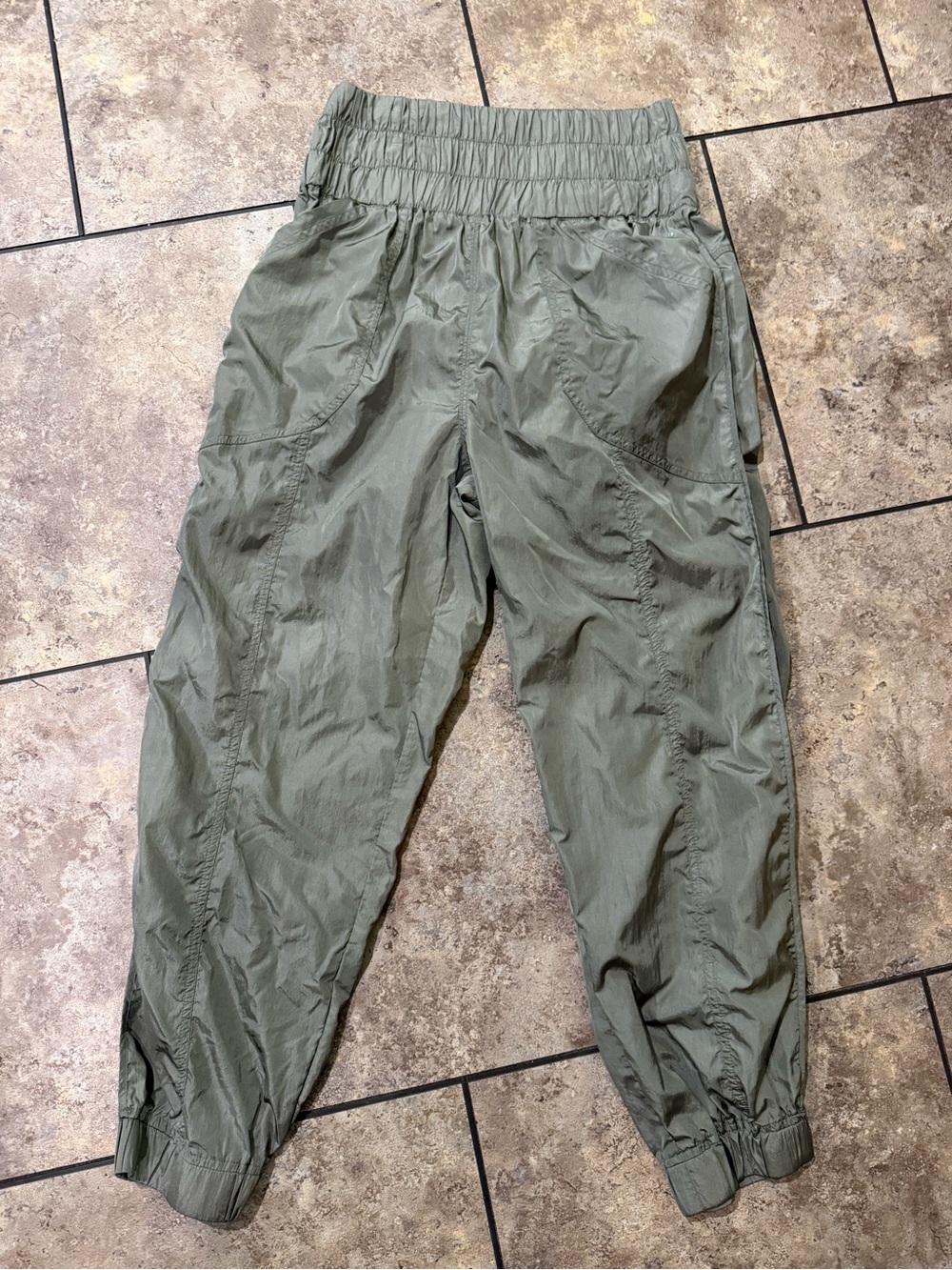 FP Movement by Free People Olive Green Elastic-Waist Joggers